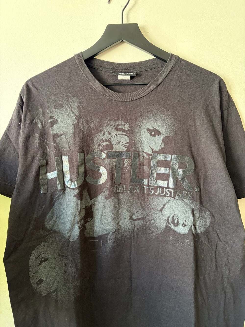 Hustler Relax Its Just Sex T-Shirt Size Large Black Graphic